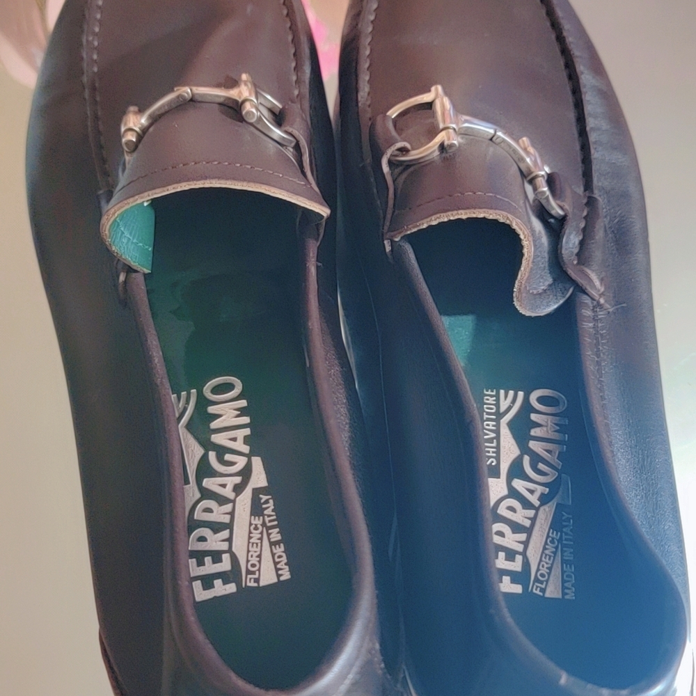 Salvatore Ferragamo Men's Dark Brown Loafers Used Like New No Box.
